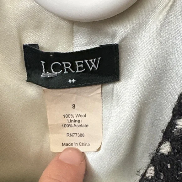 J. Crew Black and White Pea Coat - Picture 2 of 8